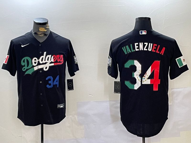 Men Los Angeles Dodgers #34 Valenzuela Black Game 2024 Nike MLB Jersey style 112016